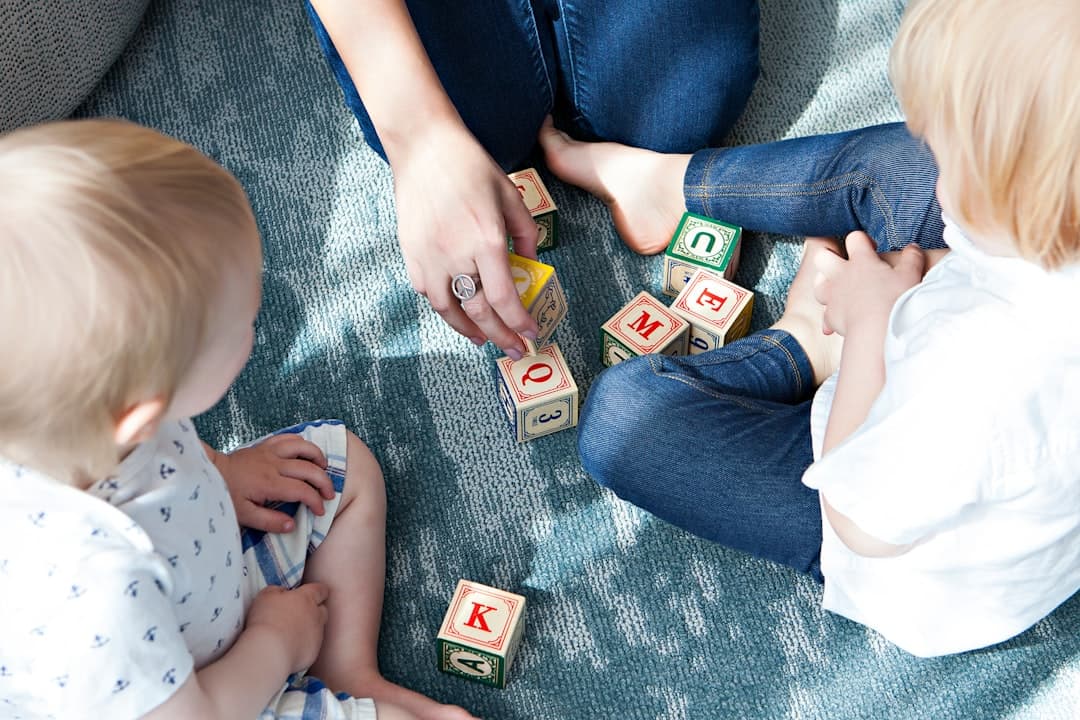 Children playing with blocks at Shine Bright